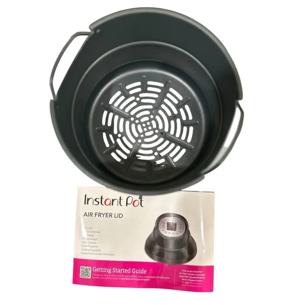 Instant Pot Air Fryer Lid 6 Qt 5.7L Black Digital Multi-Cooker with Booklet